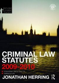 Cover image for Criminal Law Statutes 2009-2010