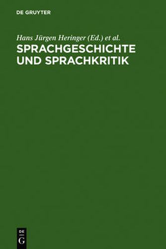 Cover image for Sprachgeschichte und Sprachkritik