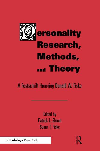 Cover image for Personality Research, Methods, and Theory: A Festschrift Honoring Donald W. Fiske