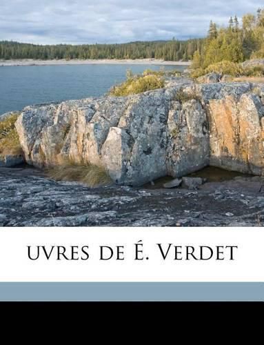 Cover image for Uvres de . Verdet