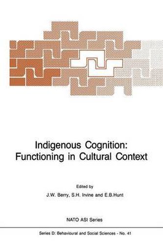 Cover image for Indigenous Cognition: Functioning in Cultural Context