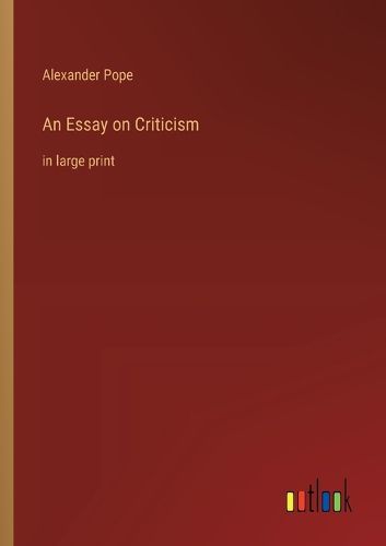 Cover image for An Essay on Criticism