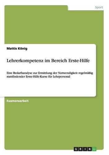 Cover image for Lehrerkompetenz Im Bereich Erste-Hilfe