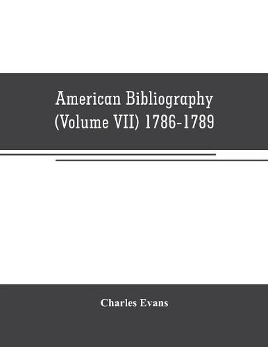 Cover image for American bibliography
