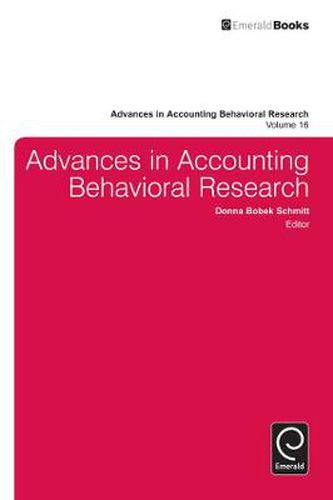 Cover image for Advances in Accounting Behavioral Research