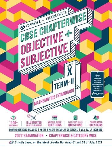 Cover image for Mathematics Chapterwise Objective + Subjective for CBSE Class 10 Term 2 Exam