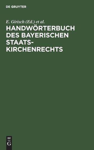 Cover image for Handwoerterbuch Des Bayerischen Staatskirchenrechts