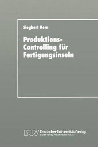 Cover image for Produktions-Controlling fur Fertigungsinseln