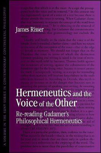 Cover image for Hermeneutics and the Voice of the Other: Re-reading Gadamer's Philosophical Hermeneutics