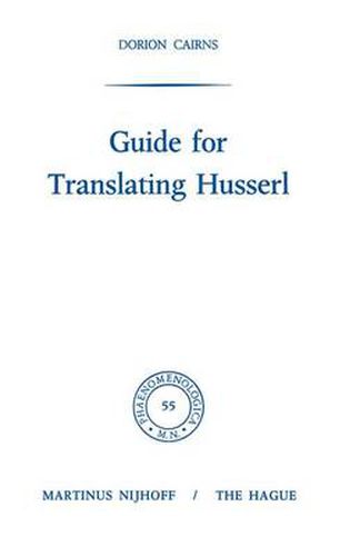 Cover image for Guide for Translating Husserl