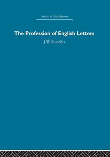 Cover image for The Profession Of English Letters