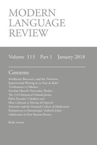 Cover image for Modern Language Review (113: 1) January 2018