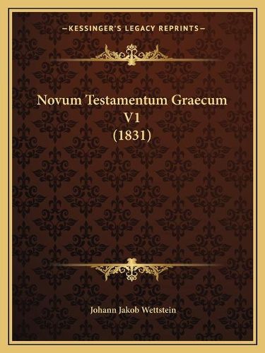 Cover image for Novum Testamentum Graecum V1 (1831)