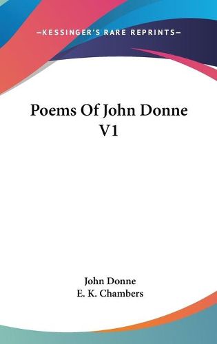 Cover image for Poems of John Donne V1