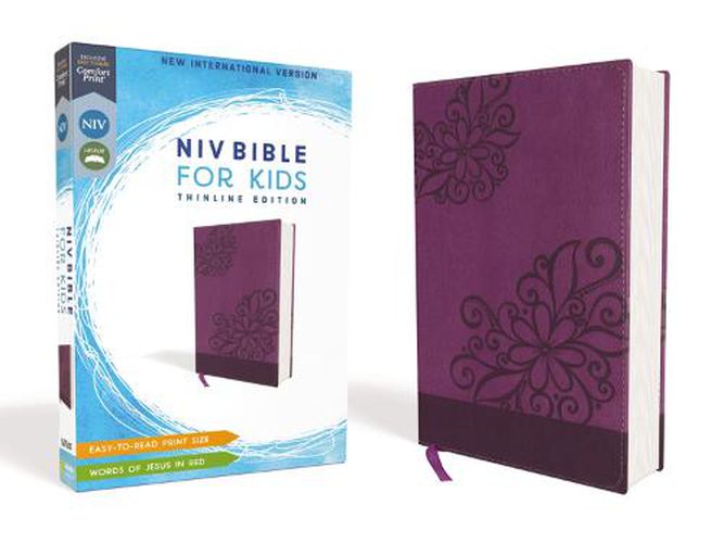 Cover image for NIV, Bible for Kids, Leathersoft, Purple, Red Letter, Comfort Print: Thinline Edition