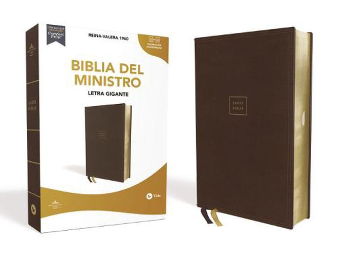 Cover image for Reina Valera 1960 Santa Biblia del Ministro, Letra Gigante, Leathersoft, Cafe, Interior a DOS Colores