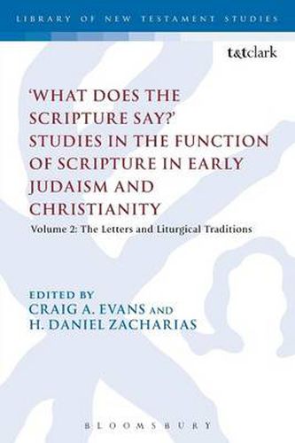 Cover image for What Does the Scripture Say?' Studies in the Function of Scripture in Early Judaism and Christianity: Volume 2: The Letters and Liturgical Traditions