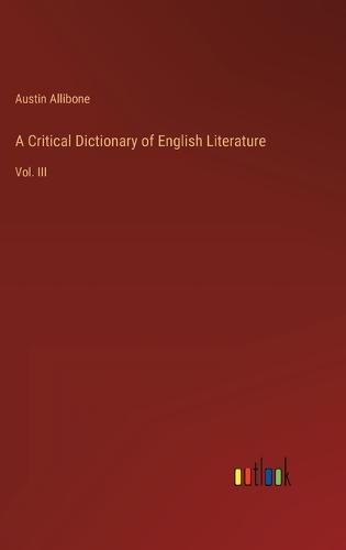 Cover image for A Critical Dictionary of English Literature