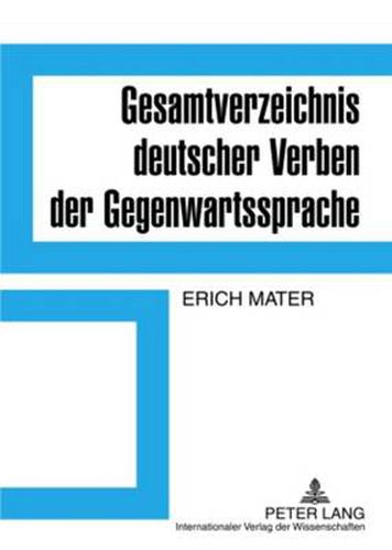 Cover image for Gesamtverzeichnis Deutscher Verben Der Gegenwartssprache