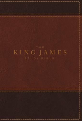 KJV, The King James Study Bible, Leathersoft, Brown, Thumb Indexed, Red Letter, Full-Color Edition: Holy Bible, King James Version