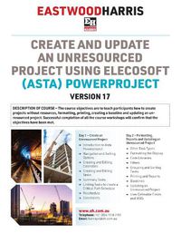 Cover image for Create and Update an Unresourced Project using Elecosoft (Asta) Powerproject Version 17 2024