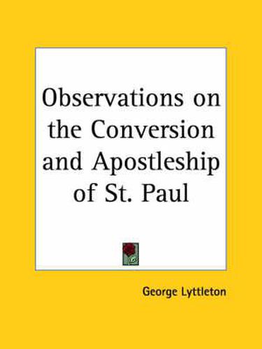Cover image for Observations on the Conversion and Apostleship of St. Paul (1785)