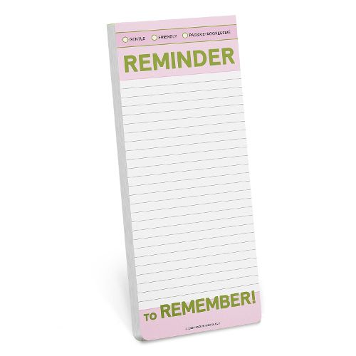 Cover image for Knock Knock Reminder to Remember Make-a-List Pad