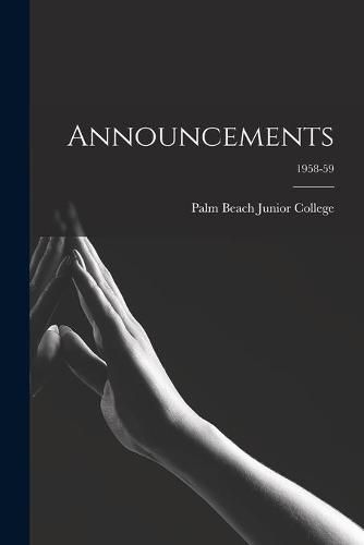 Cover image for Announcements; 1958-59