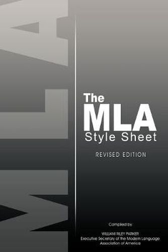 Cover image for The MLA Style Sheet: Revised Edition