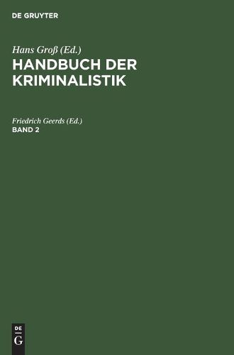 Cover image for Handbuch Der Kriminalistik. Band 2