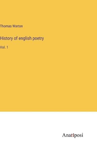 Cover image for History of english poetry