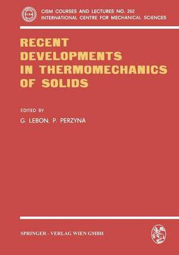 Cover image for Recent Developments in Thermomechanics of Solids