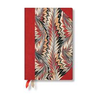 Cover image for Rubedo (Cockerell Marbled Paper) Mini 12-month Horizontal Hardback Dayplanner 2025 (Elastic Band Closure)