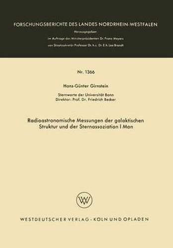 Cover image for Radioastronomische Messungen Der Galaktischen Struktur Und Der Sternassoziation I Mon