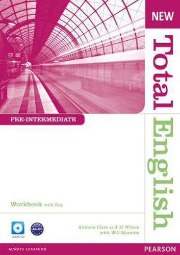 Cover image for New Total English Pre-Intermediate Workbook with Key and Audio CD Pack