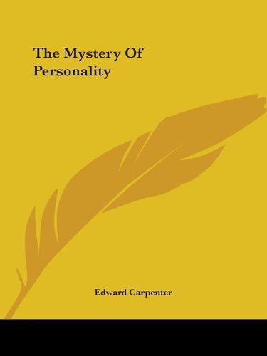 Cover image for The Mystery of Personality