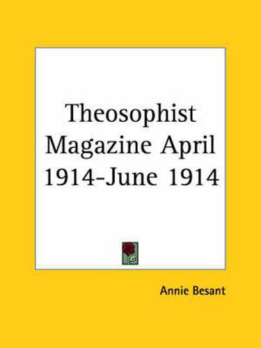 Cover image for Theosophist Magazine (April 1914-June 1914)