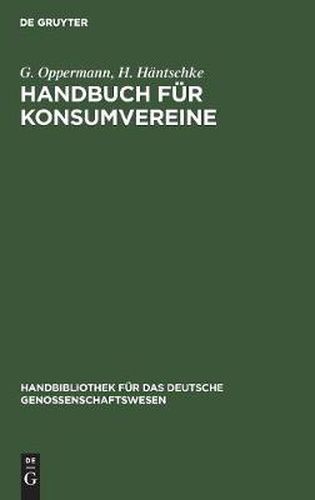 Cover image for Handbuch fur Konsumvereine