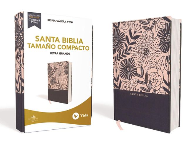 Cover image for Rvr60 Santa Biblia, Letra Grande, Tamano Compacto, Tapa Dura/Tela, Azul Floral, Edicion Letra Roja