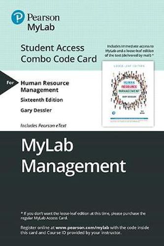 Cover image for Mylab Management with Pearson Etext -- Combo Access Card -- For Human Resource Management