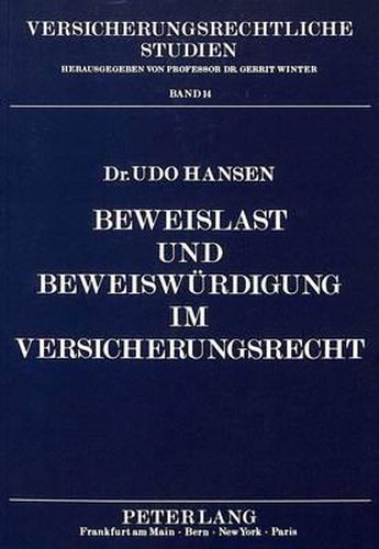 Cover image for Beweislast Und Beweiswuerdigung Im Versicherungsrecht
