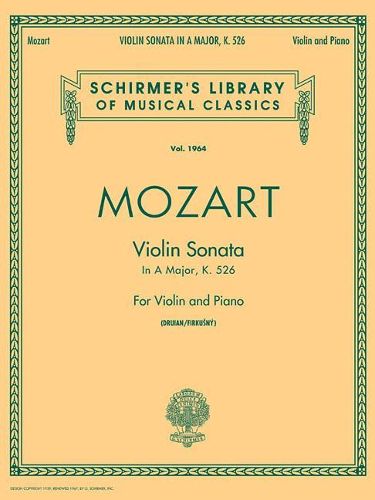 Cover image for Sonata in A, K.526