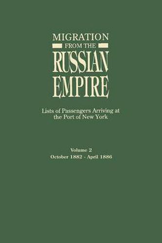 Cover image for Migration from the Russian Empire: Lists of Passengers Arriving at the Port of New York