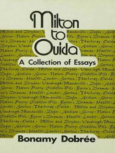 Cover image for Milton to Ouida: A Collection of Essays
