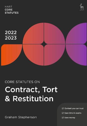 Cover image for Core Statutes on Contract, Tort & Restitution 2022-23