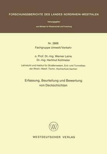 Cover image for Erfassung, Beurteilung Und Bewertung Von Deckschichten