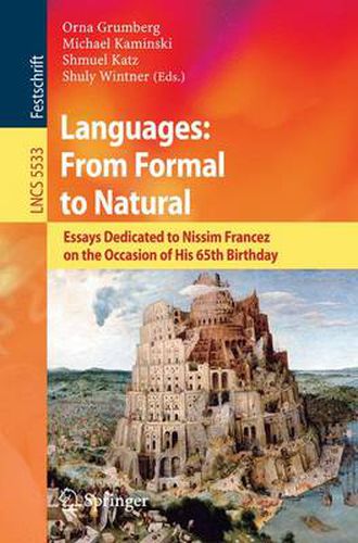 Cover image for Languages: From Formal to Natural: Essays Dedicated to Nissim Francez on the Occasion of His 65th Birthday