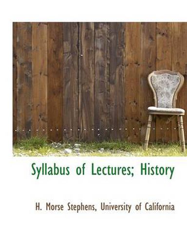 Cover image for Syllabus of Lectures; History