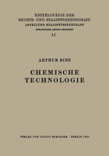 Cover image for Chemische Technologie