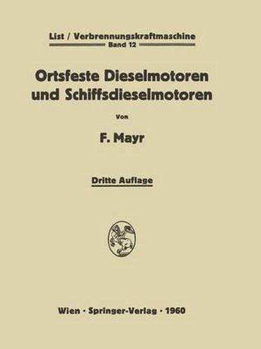Cover image for Ortsfeste Dieselmotoren und Schiffsdieselmotoren